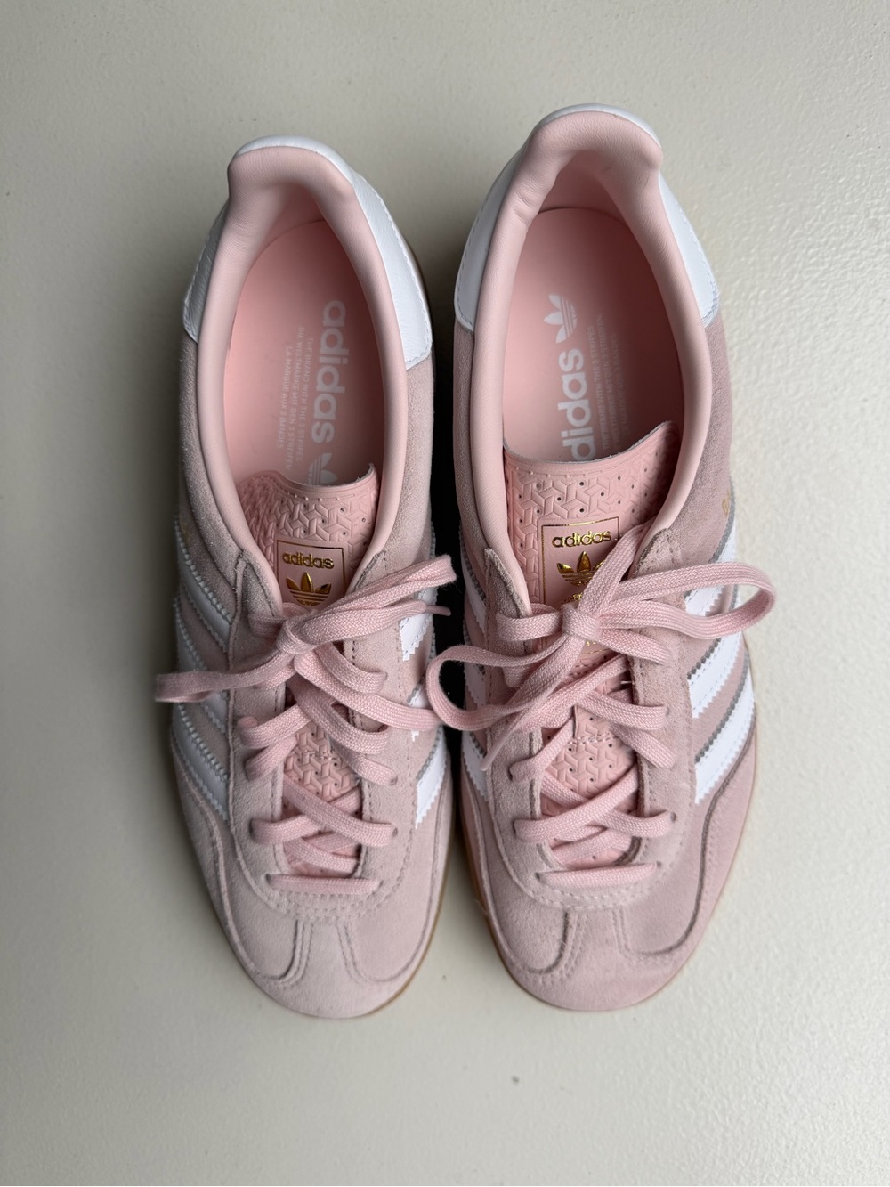 adidas Gazelle Women’s Pink Suede with White Stripes - Picture 5 of 6